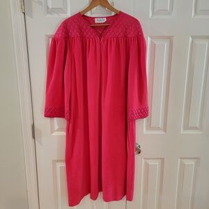Vintage Vanity Fair‎ Housecoat Robe XL Pink Quilted Trim